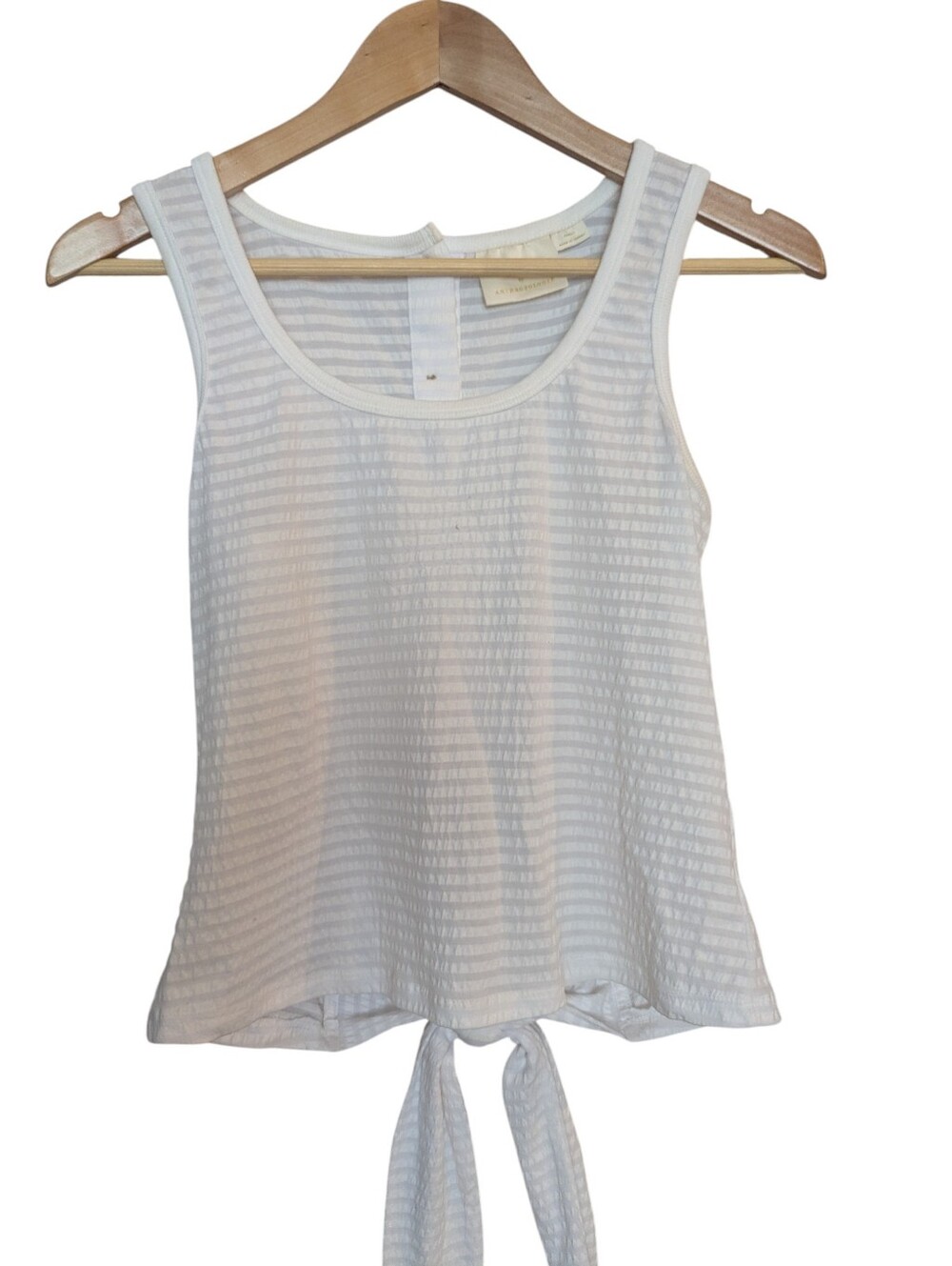 MAEVE by Anthropologie Seersucker Women’s White Tie-back Tank X-Small - Picture 4 of 11